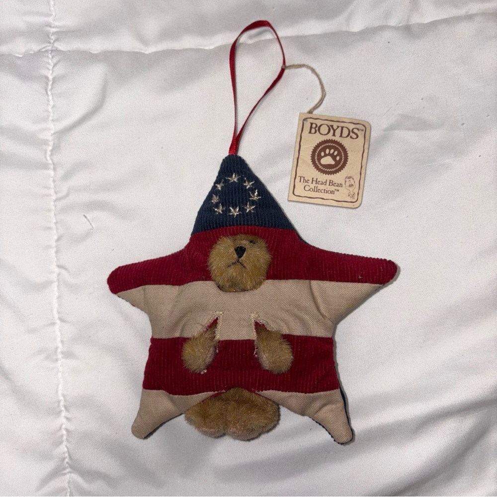 USA 🇺🇸 Boyds Patriotic Bear H.B. Heirloom Series 1988-2002 NWT 4” Star Flag